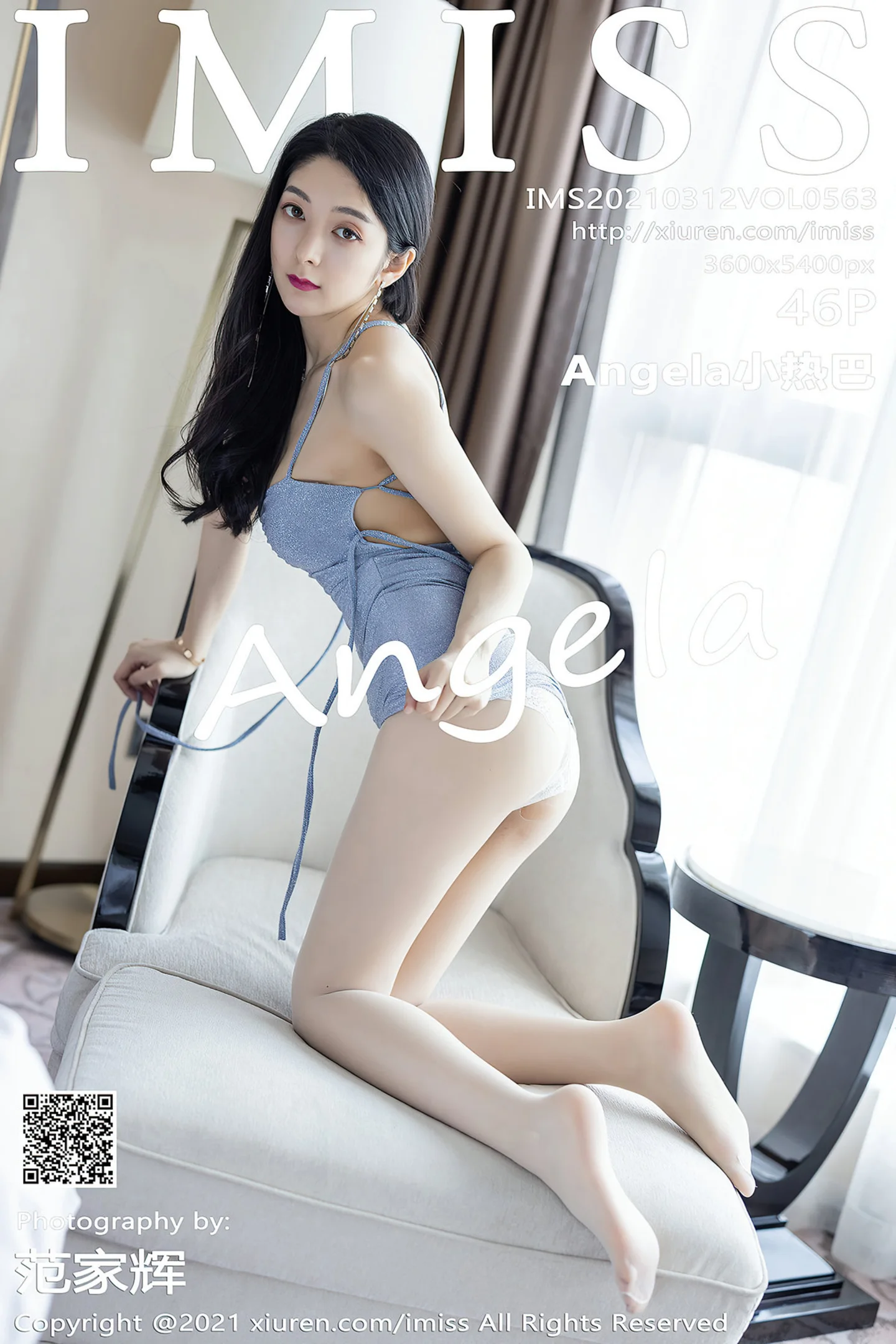 [IMISS爱蜜社]Vol.563_女神Angela小热巴私房典雅吊裙配朦胧丝袜半脱秀翘臀诱惑写真46P-秀人网 - XiuRen.Pro